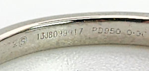 1153: Vintage: Rare Palladium Mixed-Cut Diamonds Stacker Ring- natural, sparkling beauty