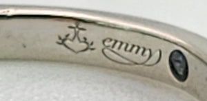1153: Vintage: Rare Palladium Mixed-Cut Diamonds Stacker Ring- natural, sparkling beauty