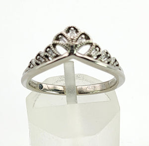 1153: Vintage: Rare Palladium Mixed-Cut Diamonds Stacker Ring- natural, sparkling beauty