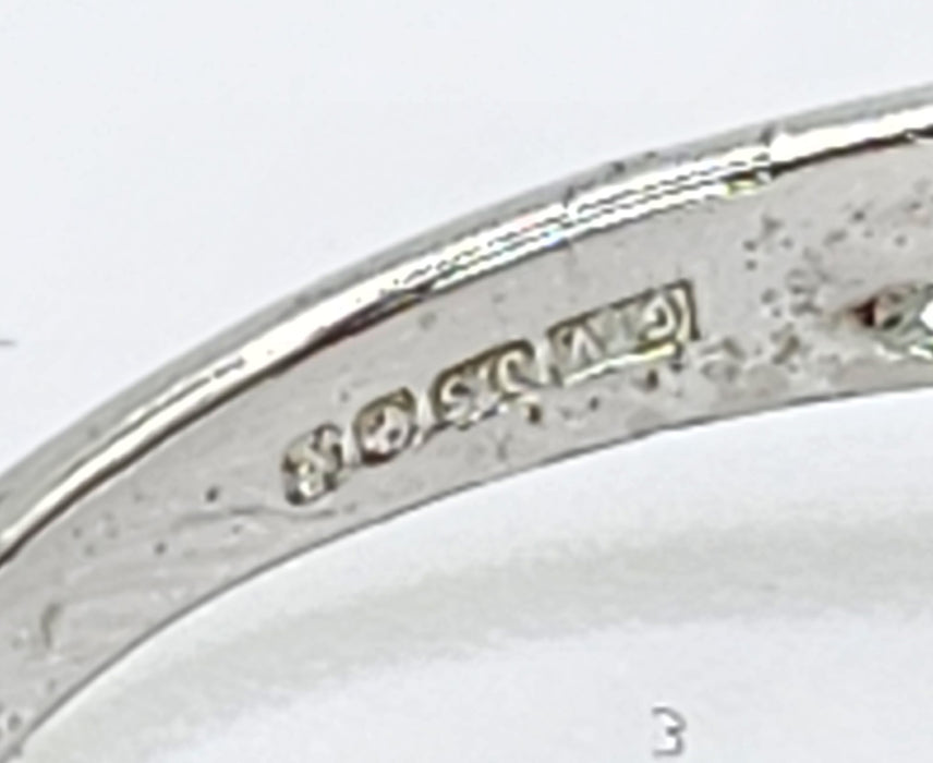 1583: Vintage: 9ct White Gold Red & Demantoid Garnets Cocktail Ring- superb combination