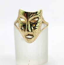 Load image into Gallery viewer, 1336: Vintage: 9ct Gold &quot;Theatrical Mask&quot; Ring- a fun conversation piece.
