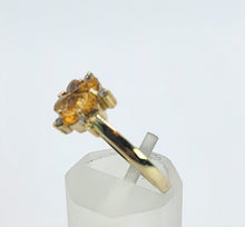 Cargar imagen en el visor de la galería, 1576: Vintage: 14ct Gold Star-Set Yellow Citrines Diamond Dress Ring
