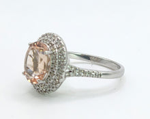 Cargar imagen en el visor de la galería, 1733: Vintage: 14ct Gold Pink Morganite 70 Diamonds Cocktail Ring- simply gorgeous
