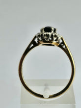Cargar imagen en el visor de la galería, 1745: Vintage: 9ct Gold French Blue Sapphire Diamonds Cluster Ring- From 1975
