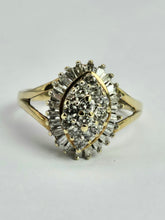 Load image into Gallery viewer, 1751: Vintage: 9ct Gold 38 Diamonds (Baguette &amp;  Round Cut) - natural, sparkling beauty
