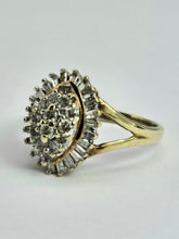 Load image into Gallery viewer, 1751: Vintage: 9ct Gold 38 Diamonds (Baguette &amp;  Round Cut) - natural, sparkling beauty
