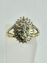 Load image into Gallery viewer, 1751: Vintage: 9ct Gold 38 Diamonds (Baguette &amp;  Round Cut) - natural, sparkling beauty
