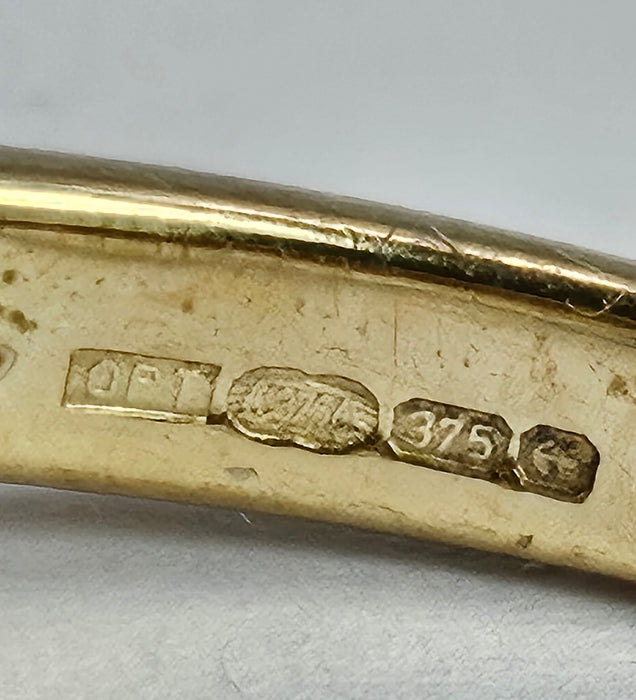 Vintage: 9ct Yellow Gold Swiss Blue Topaz & Diamond Cocktail Ring
