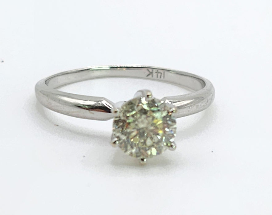 6516 Vintage: 14ct White Gold 0.95ct Diamond Solitaire Ring