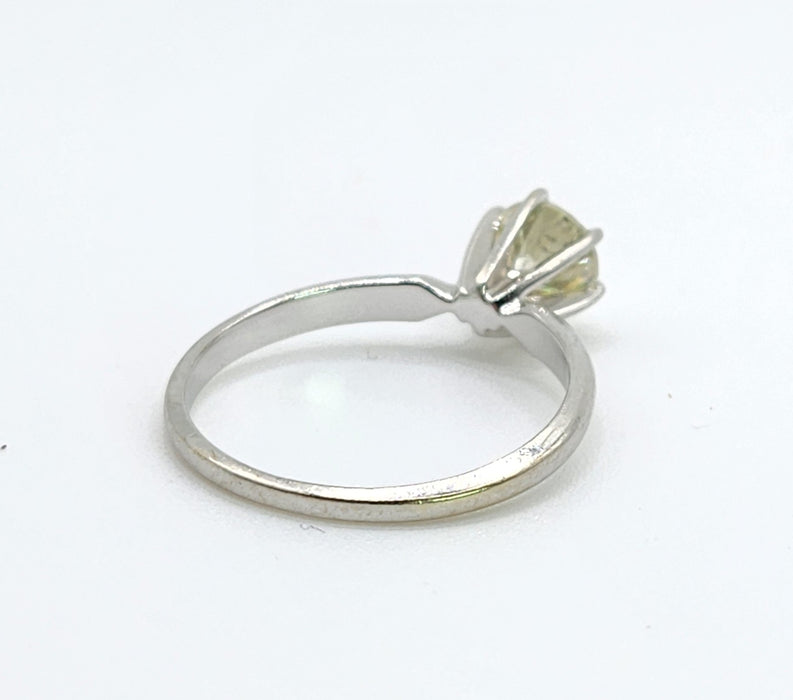 6516 Vintage: 14ct White Gold 0.95ct Diamond Solitaire Ring