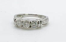 Load image into Gallery viewer, 1704:   Modern: 14ct White Gold Brilliant &amp; Round Full Cut Diamonds Trilogy- 0.81ct of natural, sparkling diamonds
