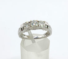 Load image into Gallery viewer, 1704:   Modern: 14ct White Gold Brilliant &amp; Round Full Cut Diamonds Trilogy- 0.81ct of natural, sparkling diamonds

