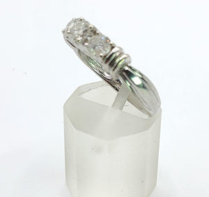 1704:   Modern: 14ct White Gold Brilliant & Round Full Cut Diamonds Trilogy- 0.81ct of natural, sparkling diamonds