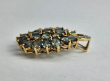 Load image into Gallery viewer, 1481: Vintage: 9ct Gold Mint Green Topaz Diamonds Pendant- lovely combination
