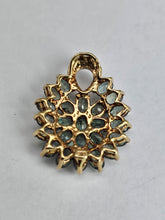 Load image into Gallery viewer, 1481: Vintage: 9ct Gold Mint Green Topaz Diamonds Pendant- lovely combination
