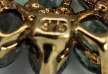 Load image into Gallery viewer, 1481: Vintage: 9ct Gold Mint Green Topaz Diamonds Pendant- lovely combination

