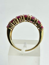 Load image into Gallery viewer, 1731: Vintage: 9ct Gold Rubies 20 Diamonds Tiered Cluster Ring- a statement piece
