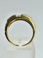 Load image into Gallery viewer, 1736: Vintage: 9ct Gold Black &amp; White Diamonds Greek Key Ring- 72 natural sparkling diamonds
