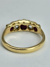 Load image into Gallery viewer, 1602: Vintage &amp; Old 18ct Gold Rubies Diamonds Ring

