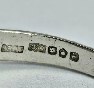 1800 : Vintage: Platinum Opals Diamonds Dress Ring- perfectly proportioned beauty.