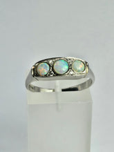 Load image into Gallery viewer, 1800 : Vintage: Platinum Opals Diamonds Dress Ring- perfectly proportioned beauty.
