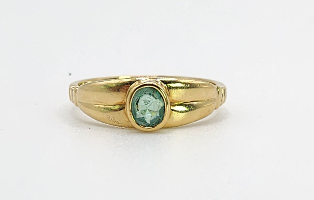Vintage: 18ct Yellow Gold Emerald Signet Ring