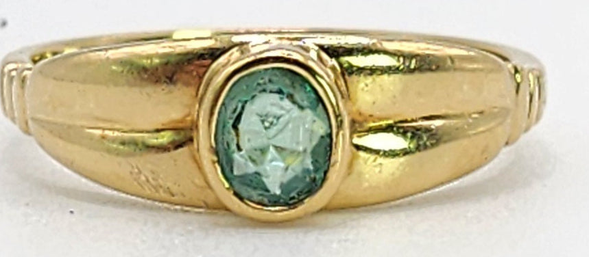 Vintage: 18ct Yellow Gold Emerald Signet Ring