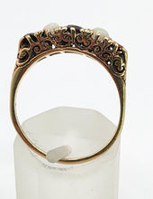 Cargar imagen en el visor de la galería, 1623: Vintage: 9ct Gold Opals &amp; Garnets Dress/Stacker Ring- From 1963, very pretty.
