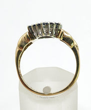 Cargar imagen en el visor de la galería, 1641: Vintage: 9ct Gold Geometric Sapphires Diamonds Dress Ring- captivating design
