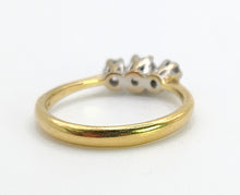 Load image into Gallery viewer, 1647: Vintage: 18ct Gold Round Full Cut Diamonds (0.38ct) Trilogy Ring- sparkling natural diamonds
