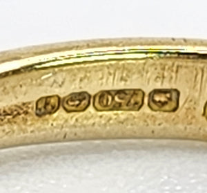 1647: Vintage: 18ct Gold Round Full Cut Diamonds (0.38ct) Trilogy Ring- sparkling natural diamonds
