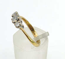 Load image into Gallery viewer, 1647: Vintage: 18ct Gold Round Full Cut Diamonds (0.38ct) Trilogy Ring- sparkling natural diamonds
