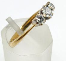 Load image into Gallery viewer, 1647: Vintage: 18ct Gold Round Full Cut Diamonds (0.38ct) Trilogy Ring- sparkling natural diamonds

