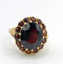 Load image into Gallery viewer, 0466: Vintage; Statement 9ct Gold Garnets Cluster Ring -From London 1974
