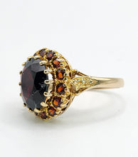 Load image into Gallery viewer, 0466: Vintage; Statement 9ct Gold Garnets Cluster Ring -From London 1974
