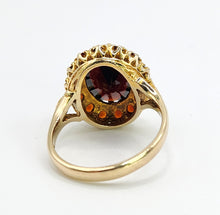 Load image into Gallery viewer, 0466: Vintage; Statement 9ct Gold Garnets Cluster Ring -From London 1974
