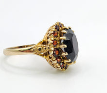 Load image into Gallery viewer, 0466: Vintage; Statement 9ct Gold Garnets Cluster Ring -From London 1974
