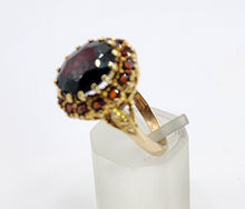 Load image into Gallery viewer, 0466: Vintage; Statement 9ct Gold Garnets Cluster Ring -From London 1974
