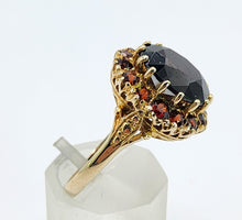 Load image into Gallery viewer, 0466: Vintage; Statement 9ct Gold Garnets Cluster Ring -From London 1974
