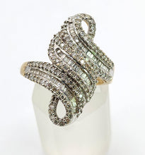 Load image into Gallery viewer, 1652: Vintage: 9ct Gold Baguette &amp; Round Cut Diamonds (1ct) Statement Cocktail Ring
