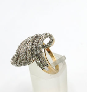 1652: Vintage: 9ct Gold Baguette &amp; Round Cut Diamonds (1ct) Statement Cocktail Ring