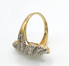 Load image into Gallery viewer, 1652: Vintage: 9ct Gold Baguette &amp; Round Cut Diamonds (1ct) Statement Cocktail Ring

