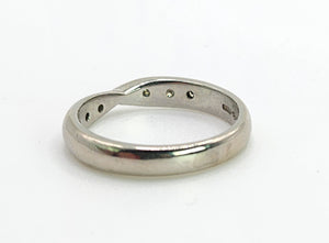 1653:   Vintage: Platinum 6 Diamonds Stacker Band Ring- pristine and sparkling