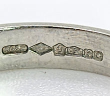 Load image into Gallery viewer, 1653:   Vintage: Platinum 6 Diamonds Stacker Band Ring- pristine and sparkling
