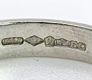1653:   Vintage: Platinum 6 Diamonds Stacker Band Ring- pristine and sparkling