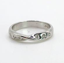 Load image into Gallery viewer, 1654: Vintage:&nbsp; Platinum Diamond Stacker Band- crisp, clean, eye candy.
