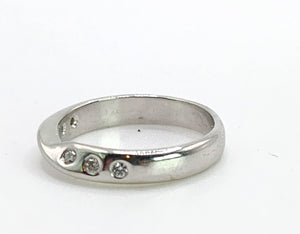 1654: Vintage:&nbsp; Platinum Diamond Stacker Band- crisp, clean, eye candy.