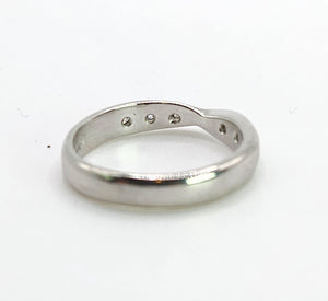 1654: Vintage:&nbsp; Platinum Diamond Stacker Band- crisp, clean, eye candy.