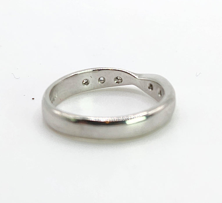 1654: Vintage:&nbsp; Platinum Diamond Stacker Band- crisp, clean, eye candy.
