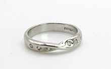 Load image into Gallery viewer, 1654: Vintage:&nbsp; Platinum Diamond Stacker Band- crisp, clean, eye candy.

